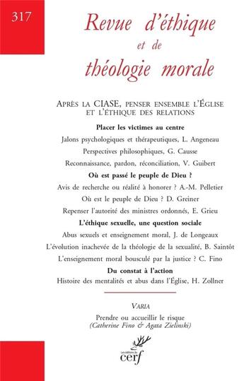 Couverture du livre « Revue d'éthique et de théologie morale » de Collectif Clairefont aux éditions Cerf