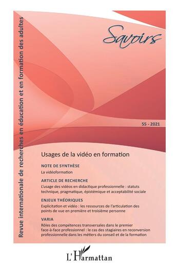 Couverture du livre « Usages de la video en formation - vol55 » de  aux éditions L'harmattan