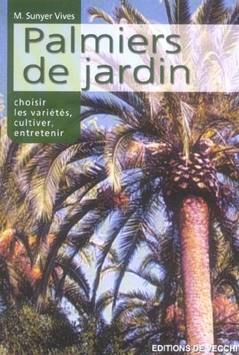 Couverture du livre « Palmiers de jardin » de M Sunyer Vives aux éditions De Vecchi