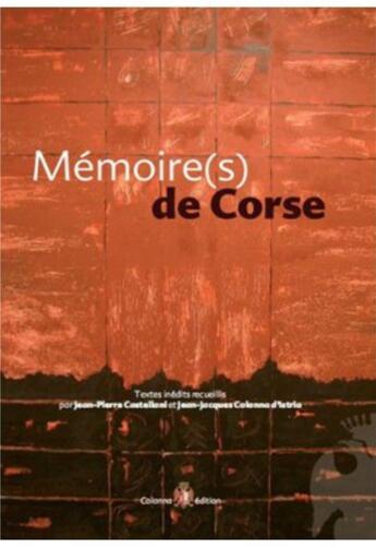 Couverture du livre « Mémoire(s) de Corse » de  aux éditions Colonna