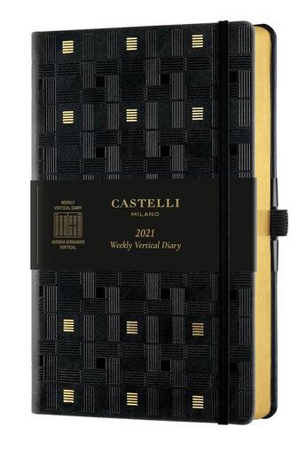 Couverture du livre « Agenda semainier vertical grand format c&g trame dore » de Castelli aux éditions Castelli Milano