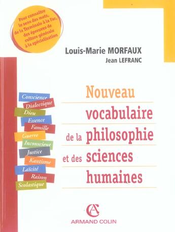 Couverture du livre « Nouveau Vocabulaire De La Philosophie Et Des Sciences » de Louis-Marie Morfaux aux éditions Armand Colin