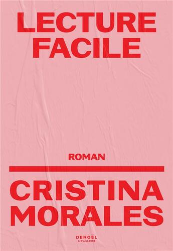 Couverture du livre « Lecture facile » de Cristina Morales aux éditions Denoel