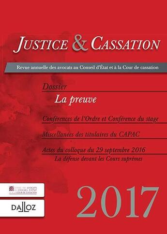 Couverture du livre « Justice et cassation (édition 2017) » de  aux éditions Dalloz