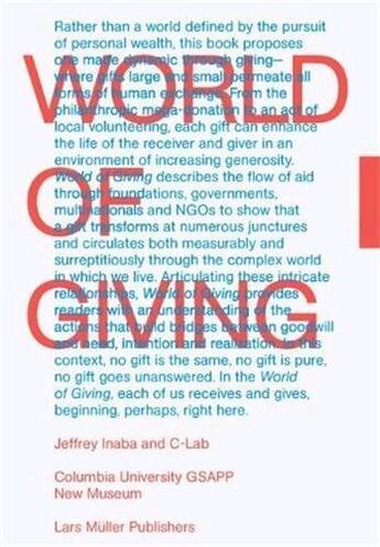 Couverture du livre « World of giving » de  aux éditions Lars Muller