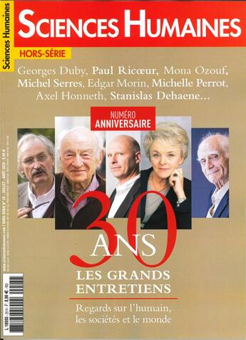 Couverture du livre « Sciences humaines hs special n 25 - 30 ans les grands entretiens - juillet/aout 2020 » de  aux éditions Sciences Humaines