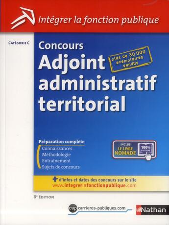 Couverture du livre « Concours adjoint administratif territorial ; catégorie C (édition 2013) » de Pascal Tuccinardi aux éditions Nathan