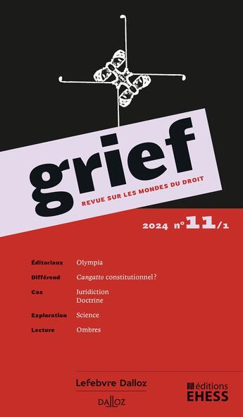 Couverture du livre « Grief, revue sur les mondes du droit, n° 11/1 » de Cayla/Kiesow aux éditions Dalloz