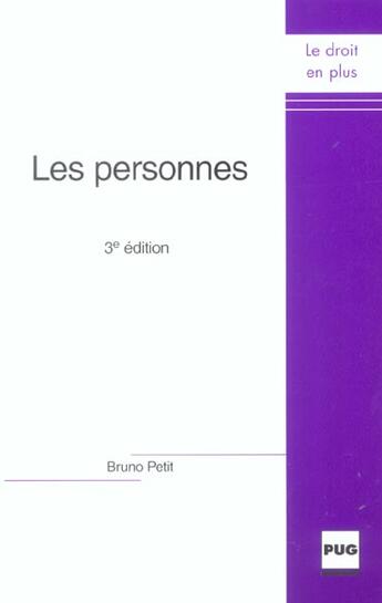 Couverture du livre « Personnes 3e edition revue et augmentee (3e édition) » de Jean-Francois Petit aux éditions Pu De Grenoble