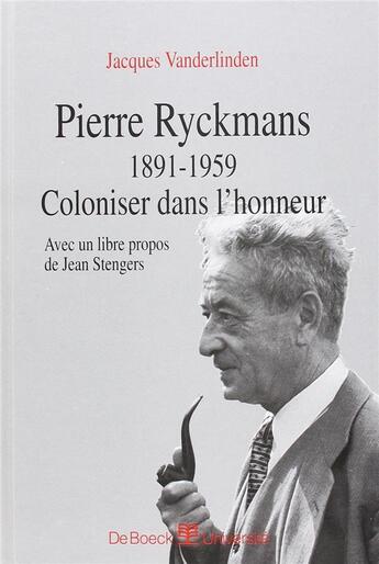 Couverture du livre « Pierre Ryckmans 1891-1959 » de Vanderlinden aux éditions De Boeck Superieur