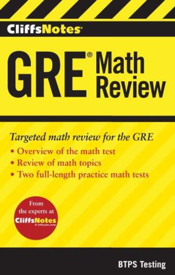 Couverture du livre « CliffsNotes GRE Math Review » de Btps Testing Allen aux éditions Houghton Mifflin Harcourt