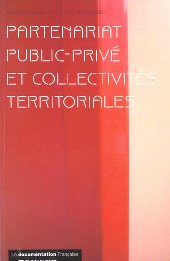 Couverture du livre « Partenariat public-prive et collectivites territoriales » de  aux éditions Documentation Francaise