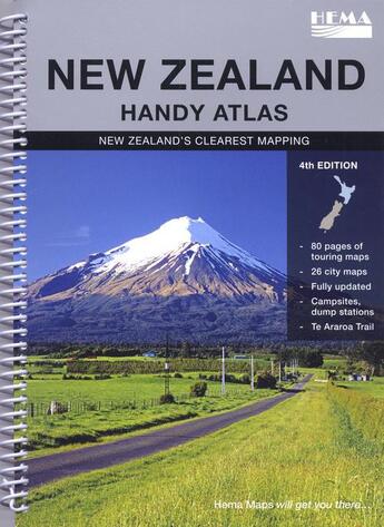 Couverture du livre « **new zealand handy atlas spiral » de  aux éditions Hema