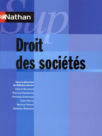 Couverture du livre « NATHAN SUP ; droit des sociétés (édition 2011) » de  aux éditions Nathan