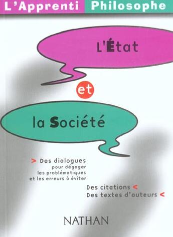 Couverture du livre « Etat et la societe » de Million/Brenifier aux éditions Nathan