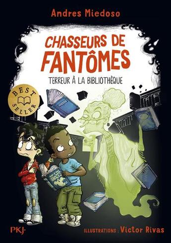 Couverture du livre « Chasseurs de fantômes Tome 5 : terreur à la bibliothèque » de Victor Rivas et Andres Miedoso aux éditions Pocket Jeunesse