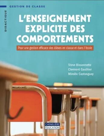 Couverture du livre « Enseignement explicite des comportements » de Steve Bissonnette aux éditions Cheneliere Mcgraw-hill