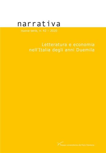 Couverture du livre « Narrativa n 42/2020. letteratura e economia nell'italia degli anni d uemila » de Torac Adamo Stefano aux éditions Pu De Paris Ouest