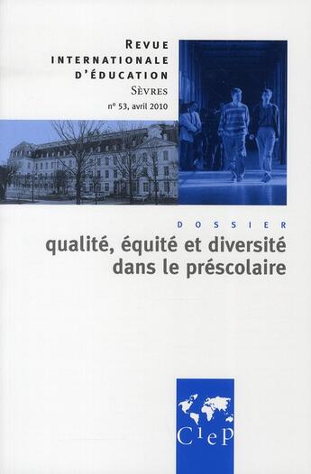 Couverture du livre « Revue internationale d'éducation Sèvres ; l'éducation prescolaire » de  aux éditions Didier