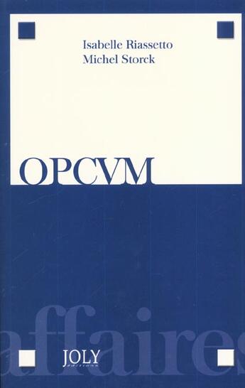 Couverture du livre « Les organismes de placement collectif - vol01 » de Riassetto I. S M. aux éditions Joly