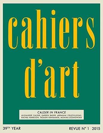 Couverture du livre « REVUE CAHIERS D'ART » de Cahiers D'Art aux éditions Cahiers D'art