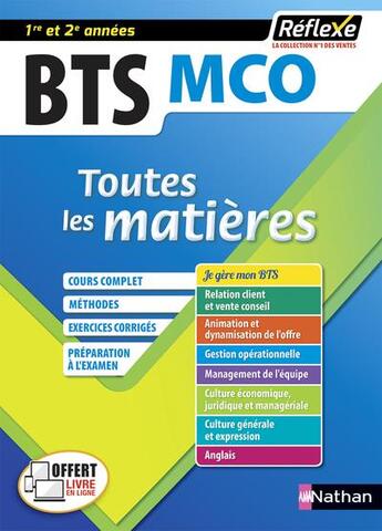 Couverture du livre « Management commercial operationnel - bts mco 1/2 - (toutes les matieres - reflexe n 7) - 2020 » de  aux éditions Nathan