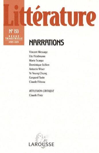 Couverture du livre « Narrations » de  aux éditions Armand Colin