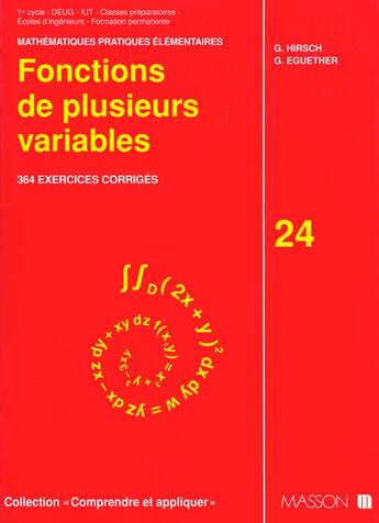 Couverture du livre « Fonctions De Plusieurs Variables » de Hirsch et Eguether aux éditions Elsevier-masson