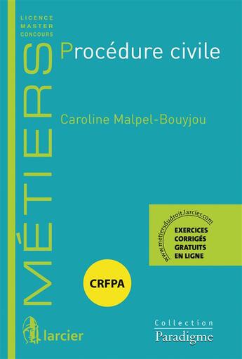 Couverture du livre « Procédure civile » de Caroline Malpel-Bouyjou aux éditions Larcier