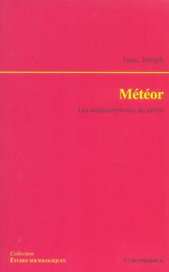 Couverture du livre « Meteor » de Joseph Isaac aux éditions Economica