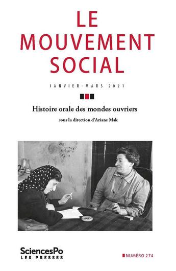 Couverture du livre « Le mouvement social 274 » de  aux éditions Presses De Sciences Po