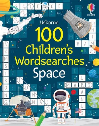 Couverture du livre « 100 children's wordsearches : Space » de Phillip Clarke et The Boy Fitz Hammond aux éditions Usborne