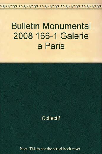 Couverture du livre « BULLETIN MONUMENTAL n.166/1 » de Bulletin Monumental aux éditions Picard