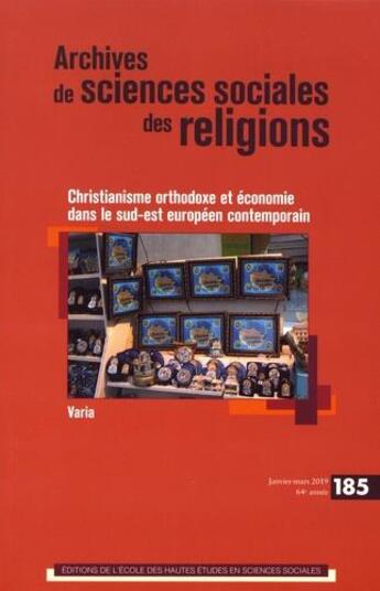 Couverture du livre « Archives de sciences sociales des religions 185 » de  aux éditions Ehess