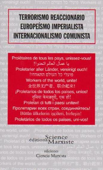 Couverture du livre « Terrorismo reaccionario, europeismo imperialista, internacionalismo comunista » de  aux éditions Science Marxiste