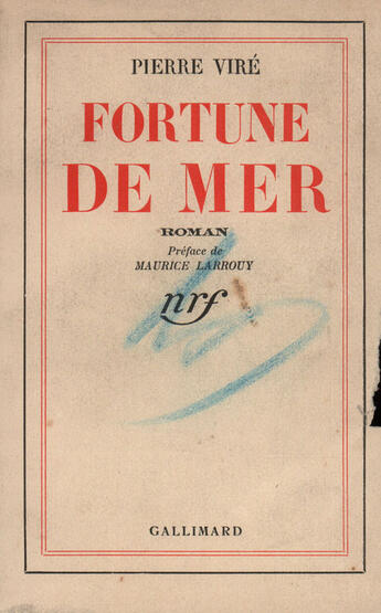 Couverture du livre « Fortune de mer » de Vire Pierre aux éditions Gallimard (patrimoine Numerise)