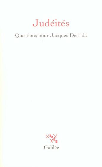 Couverture du livre « Judeites » de Zagury-Orly Raphael aux éditions Galilee