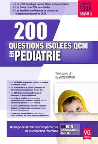 Couverture du livre « 200 questions isolees qcm pediatrie » de Letich L. aux éditions Vernazobres Grego