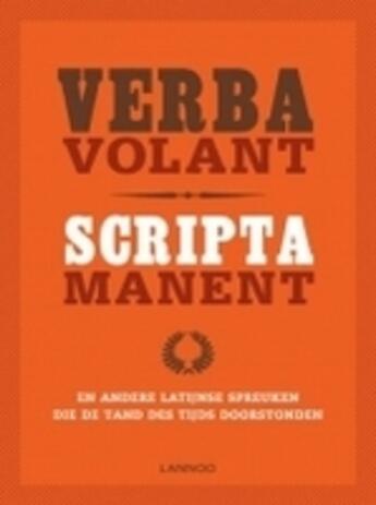 Couverture du livre « Verba volant scripta manent » de Gerd De Ley aux éditions Uitgeverij Lannoo