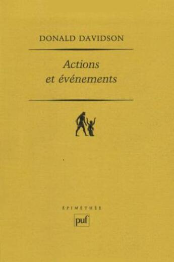 Couverture du livre « Les actions et évènements » de Donald Davidson aux éditions Puf