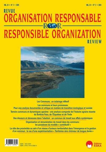 Couverture du livre « Revue de l'organisation responsable 2-2024 - vol19 - les communs : un eclairage reflexif » de Berrier-Lucas/Arnaud aux éditions Eska