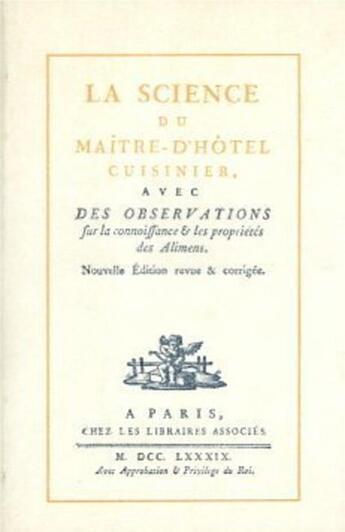 Couverture du livre « La science du maître-d'hôtel cuisinier » de  aux éditions Gutemberg