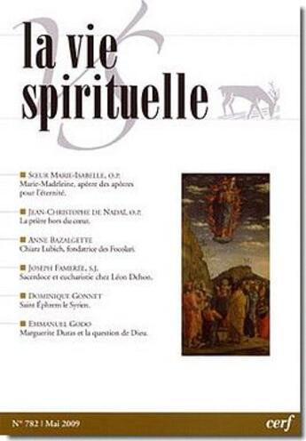 Couverture du livre « La vie spirituelle n 782 » de  aux éditions Cerf