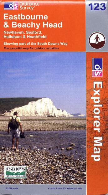 Couverture du livre « Eastbourne & beachy head 123 ; Newhaven, Seaford, Hailsham & heathfield » de  aux éditions Ordnance Survey