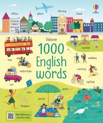 Couverture du livre « 1000 English words » de Jane Bingham et Rachael Saunders aux éditions Usborne