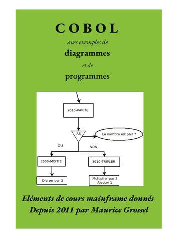 Couverture du livre « Cobol, avec exemples de diagrammes et de programmes - elements de cours mainframe » de Grossel Maurice aux éditions Books On Demand