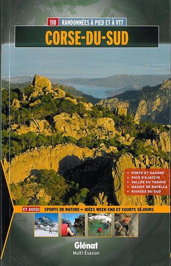 Couverture du livre « Corse-du-Sud ; 110 balades et randonnées à pied et à VTT » de Philippe Evrard et Charles Pujos aux éditions Glenat