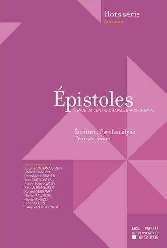 Couverture du livre « Epistoles hors serie juin 2016 » de  aux éditions Pu De Louvain