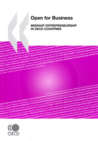 Couverture du livre « Open for business ; migrant entrepreneurship in OECD countries » de  aux éditions Ocde