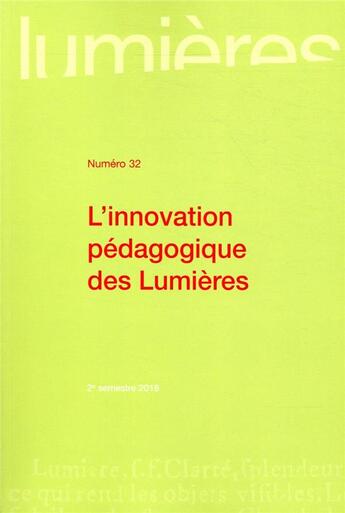 Couverture du livre « L'innovation pedagogique des lumieres » de Lerenard Mathilde/Pu aux éditions Pu De Bordeaux